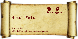 Mittl Edit névjegykártya